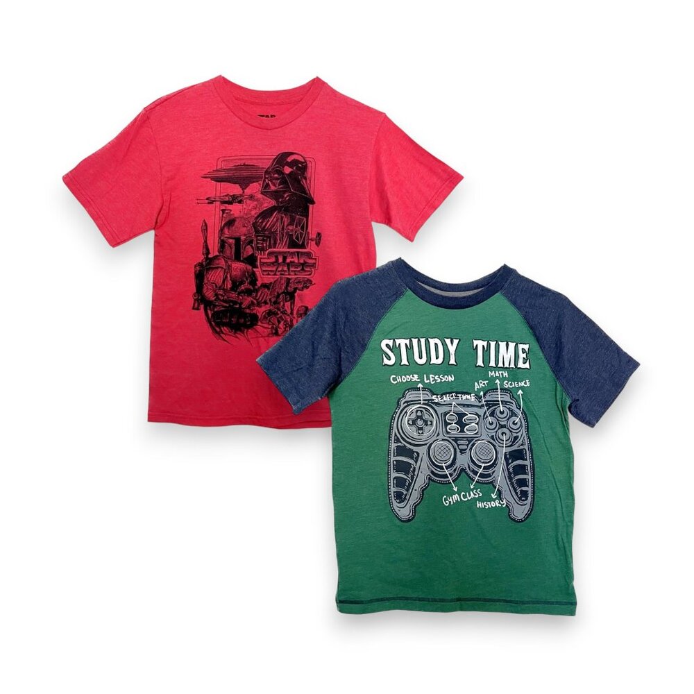 2 Pk Big Boys Star Wars Gamer Graphic Short Sleeve T-shirt Set Size L